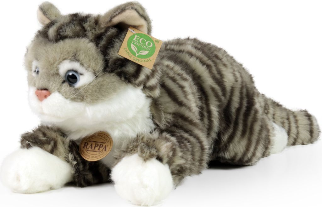 Chat tabby en peluche gris 42 cm ECO-FRIENDLY Image du produit 