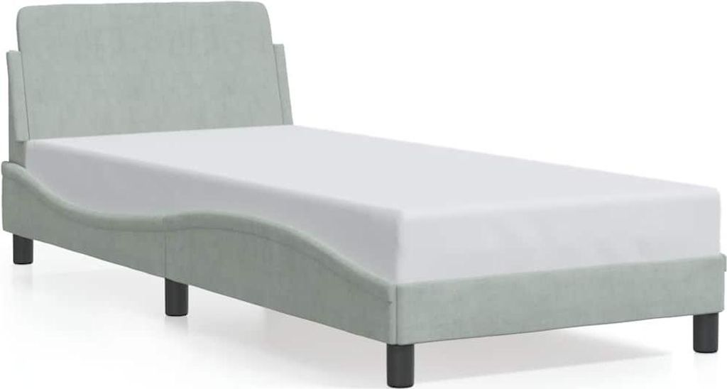 vidaXL Bettgestell "Dover" Hellgrau 80x200 cm Samt