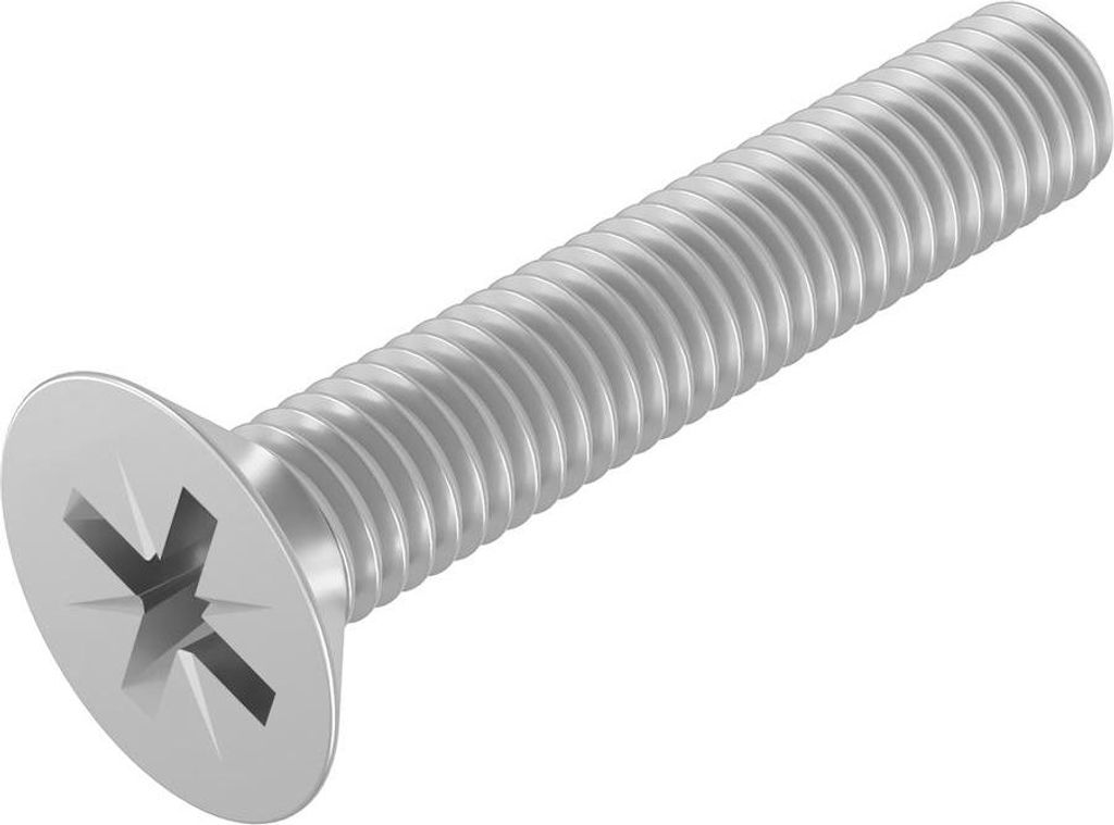 SECCARO Senkschraube M6 x 35 mm, Edelstahl V2A VA A2, DIN 965, Kreuzschlitz / PZ, Vollgewinde, 20 Stück