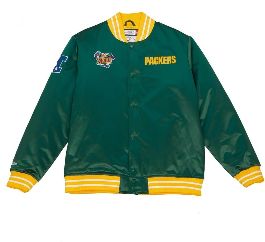 Mitchell & Ness NFL Heavyweight Satin Jacket Green Bay Packers green XXL