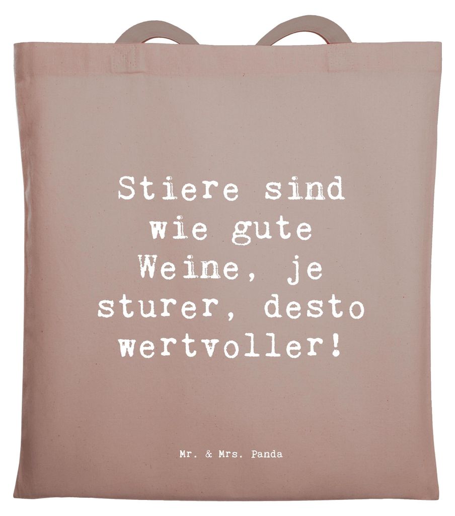 Mr. & Mrs. Panda Tote Bag Spruch Sturer Stier - Braun Produktbild 