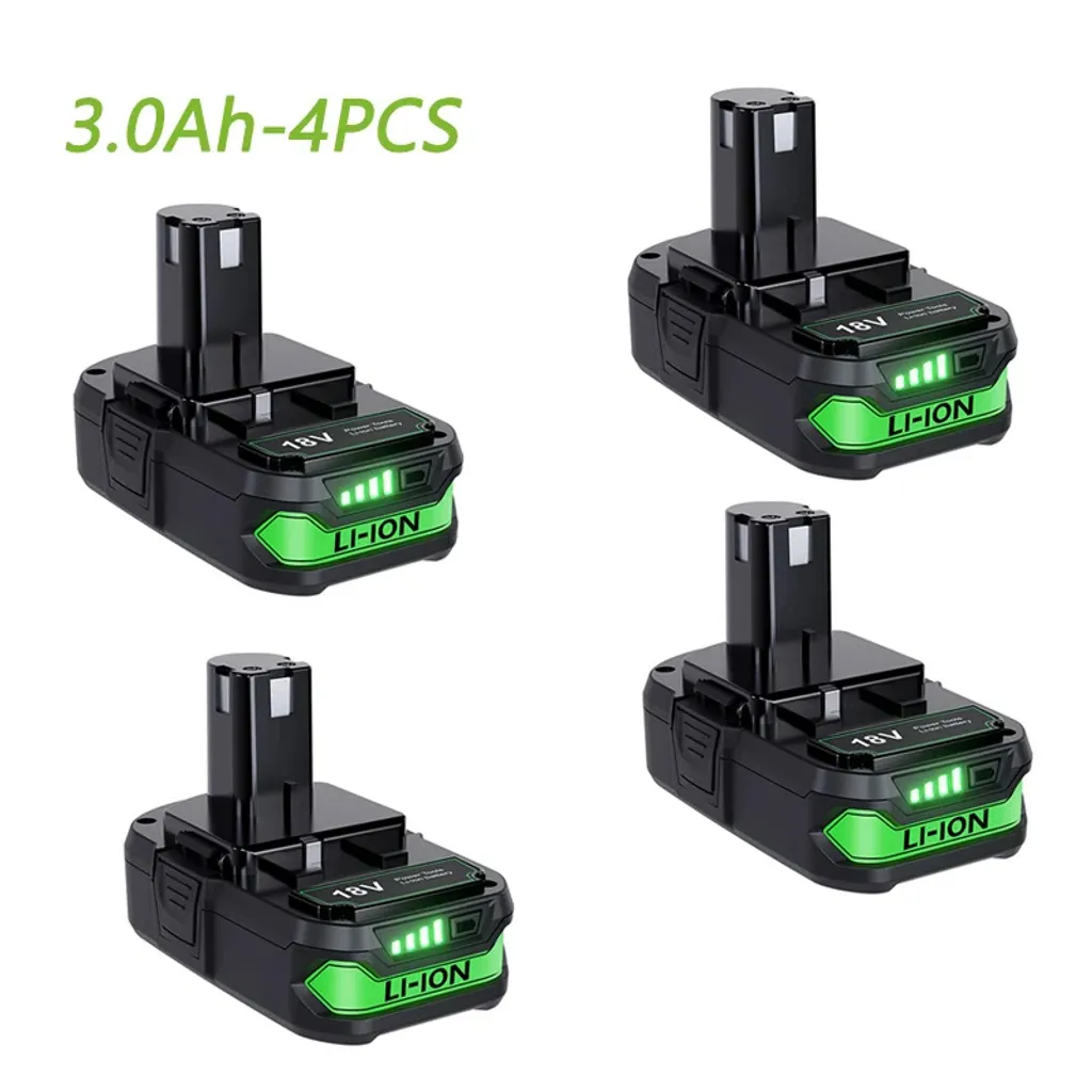 Set 4 Batterie 18V per Giardinaggio | Compatibili P102 P103 3.0Ah
