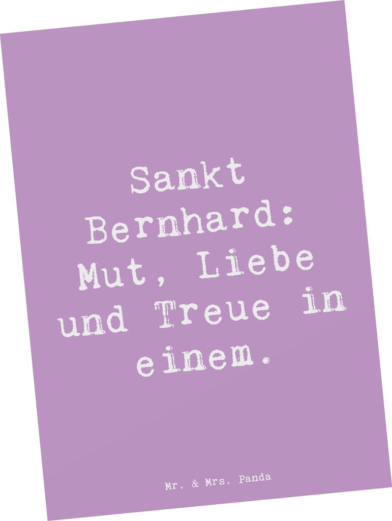 Mr. & Mrs. Panda Ansichtskarte Spruch Sankt Bernhard - Produktbild 