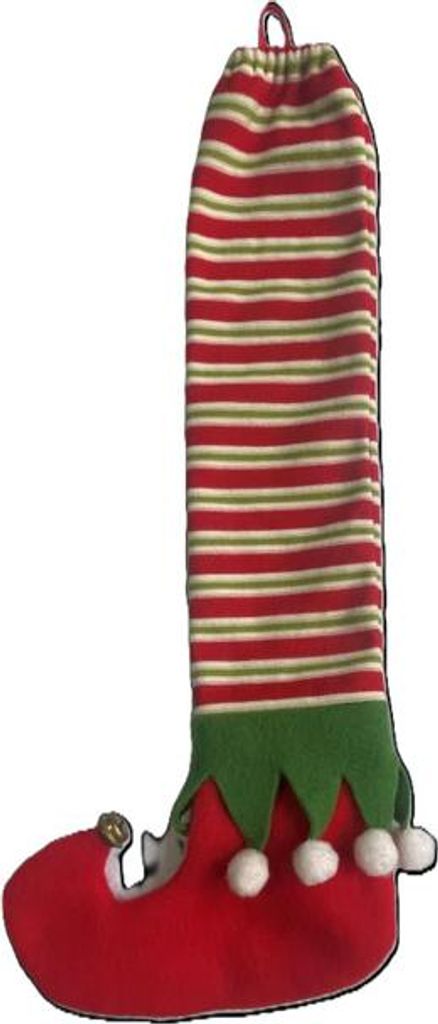 Elfenstiefel rot/grün/weiß - ca. 13 x 36 cm