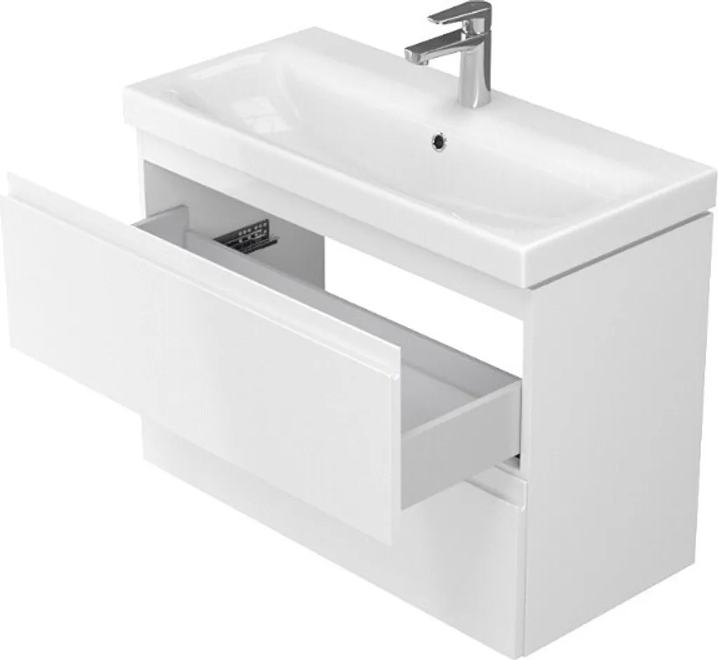 Meuble Moduo 80 Blanc Dsm Design Set 975 avec vasque intégrée 80cm