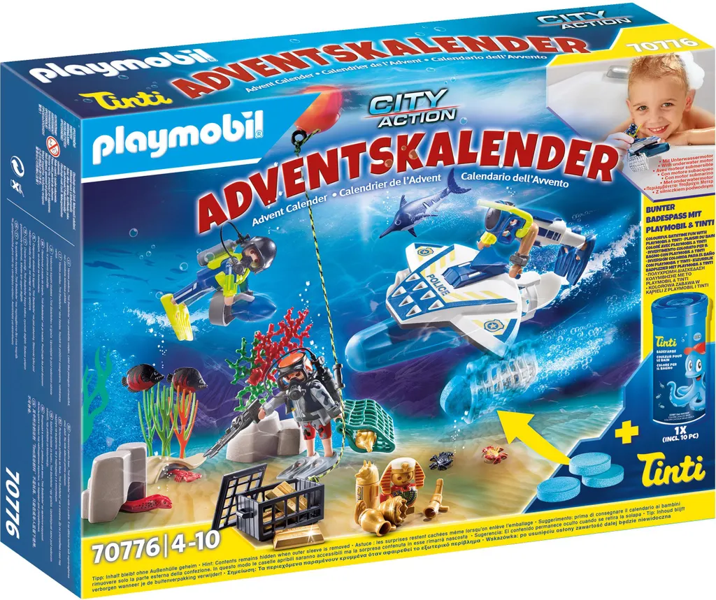 Playmobil 70776 Calendrier Avent Plongée Policière Jouet Bain Durable
