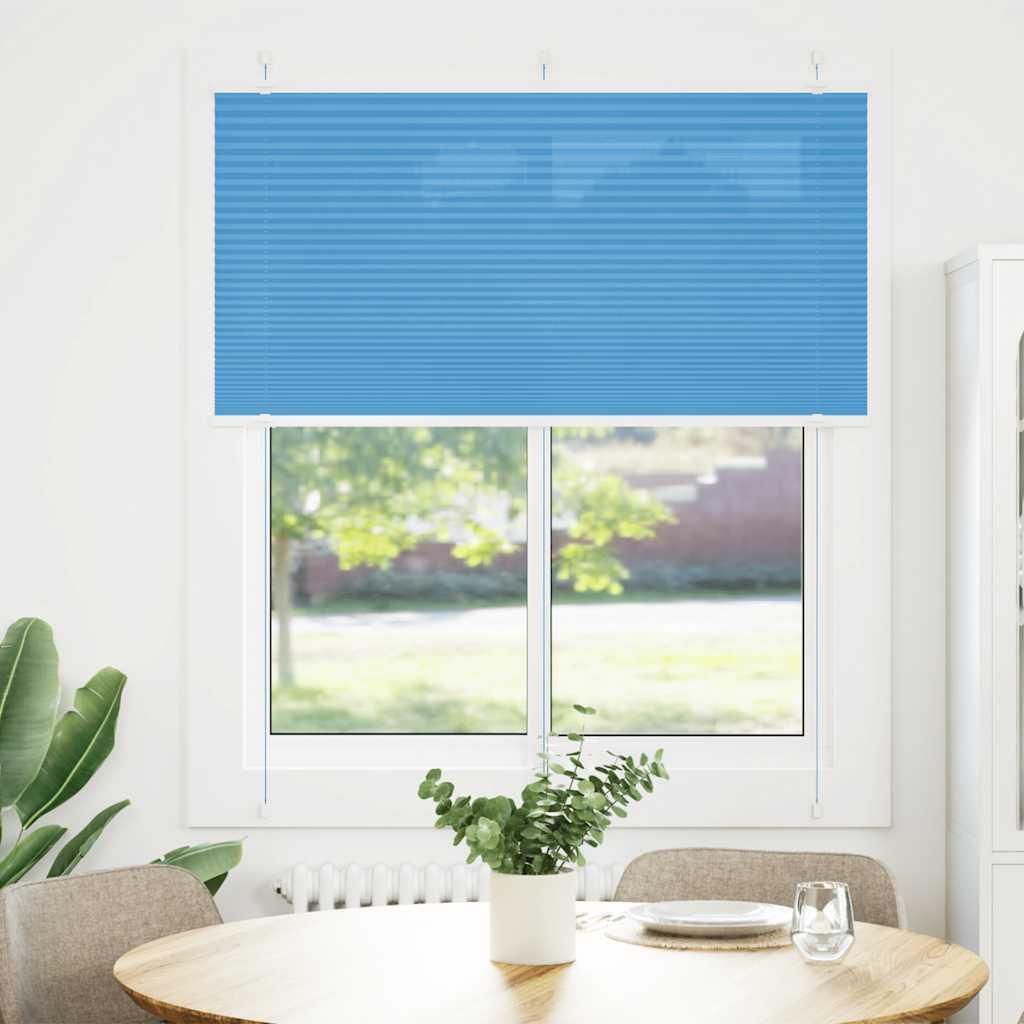 vidaXL Plissee Blau 120x100 cm Stoffbreite 119,4 cm Polyester