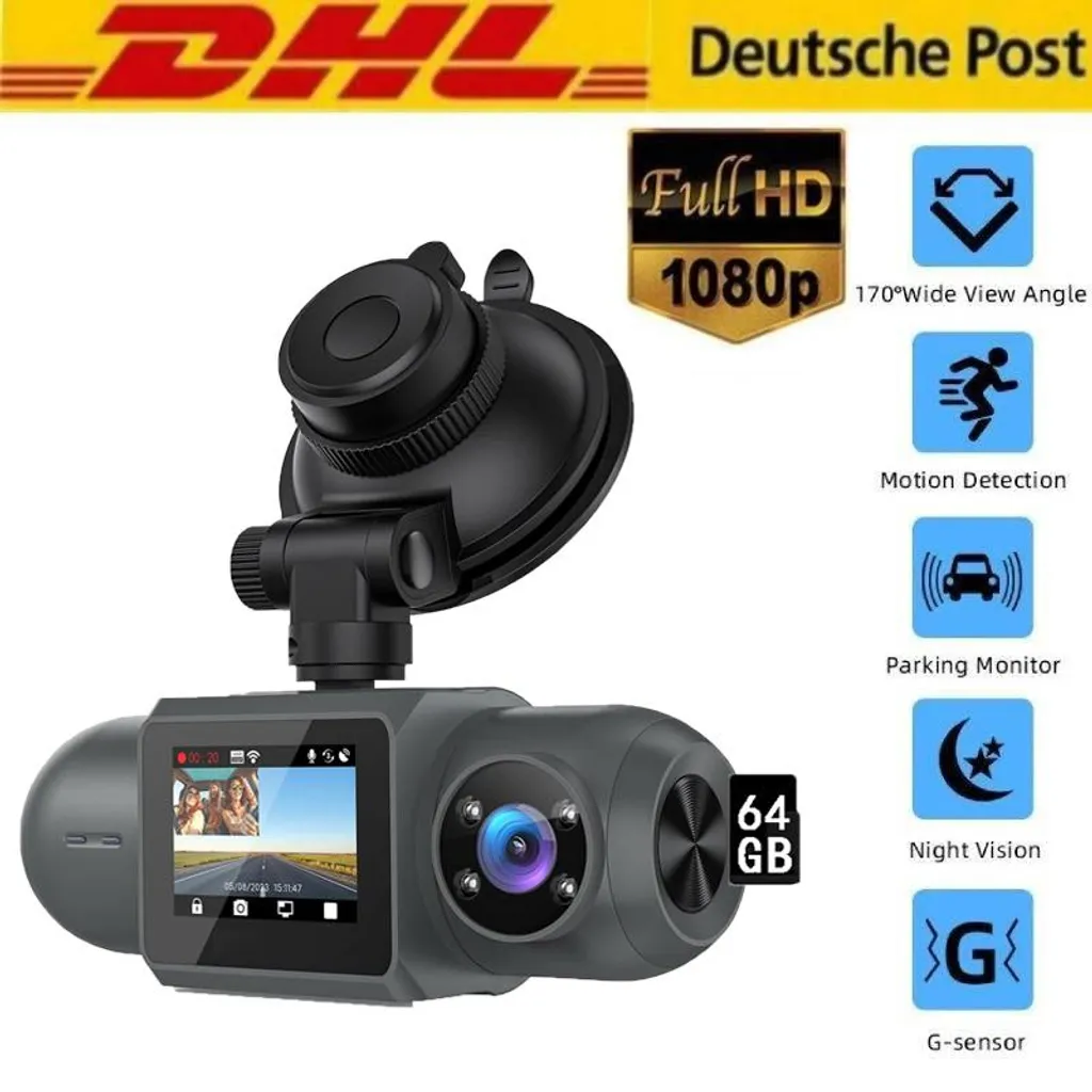Dashcam 4K avec GPS et WiFi dashcam voiture grand angle WDR 170°