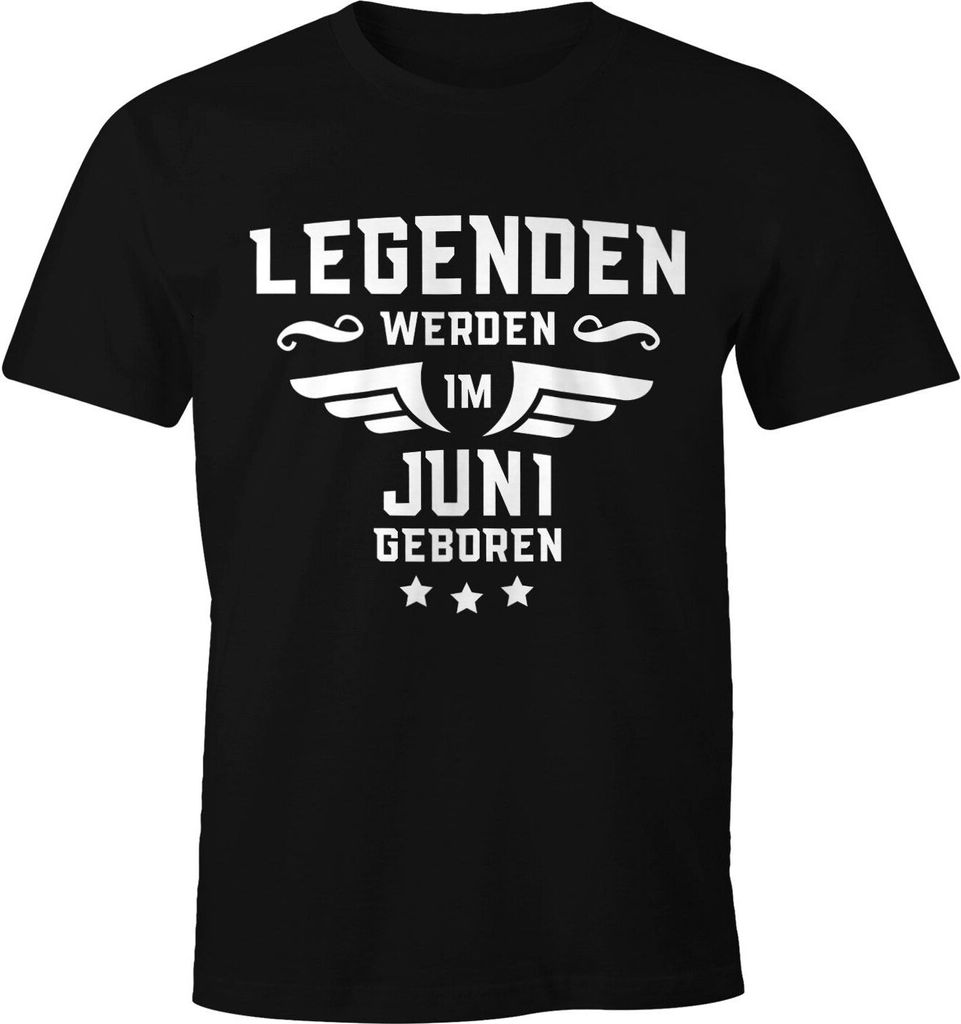 Legenden werden im Monat geboren Herren T-Shirt Geburtstag Birthday Legends are born Moonworks Juni schwarz S