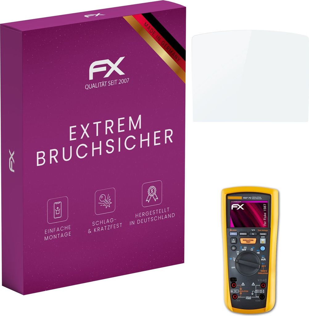 atFoliX FX-Hybrid-Glass Displayfolie kompatibel mit Fluke 1587 Glasfolie
