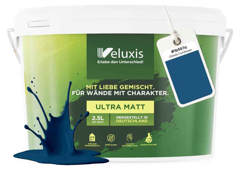 Wandfarbe Blau Petrol Anthrazit Matt Innenfarbe – Deckkraft Produktbild 