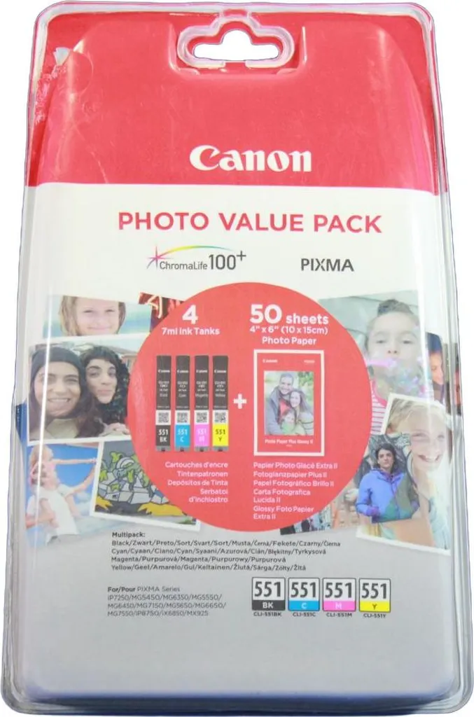 Convenienza Multipack Canon CLI-551 - Kit 4 Colori Risparmio Sicuro - 5