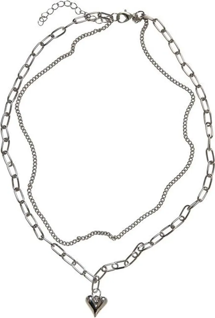Collana Urban Classics Heart Icon Argento - Doppio Strato con Cuore