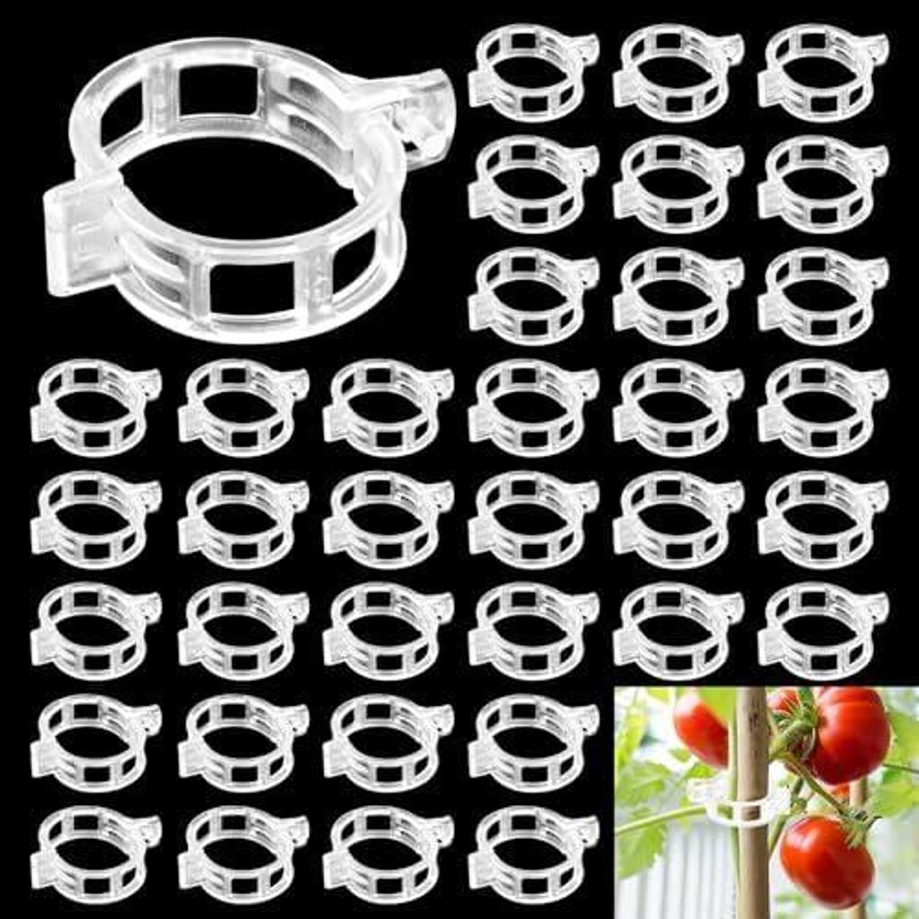 200-teilig Pflanzenclips, Wiederverwendbar Tomaten Klammern, Weiß Pflanzenklammern für Kletterpflanzen, Rankhilfe für Tomaten, Gurken, Blumen, P...