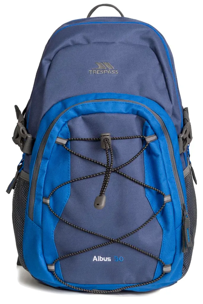 Sac à dos 30L Trespass Albus bleu avec bretelles rembourrées confort