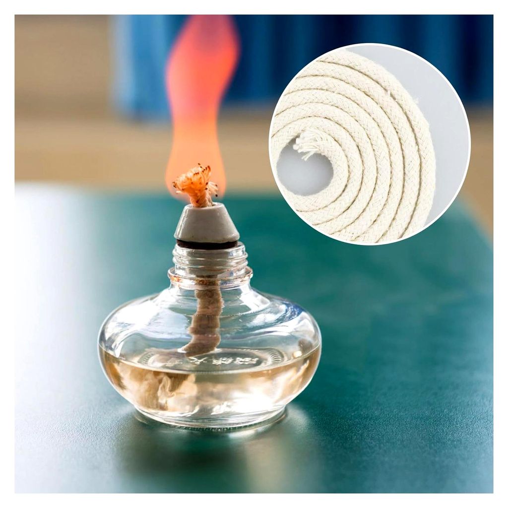 3 Meter für Öllampen, 4mm Kerzendochte aus geflochtener Baumwolle für DIY Kerzenherstellung, 100cm*2