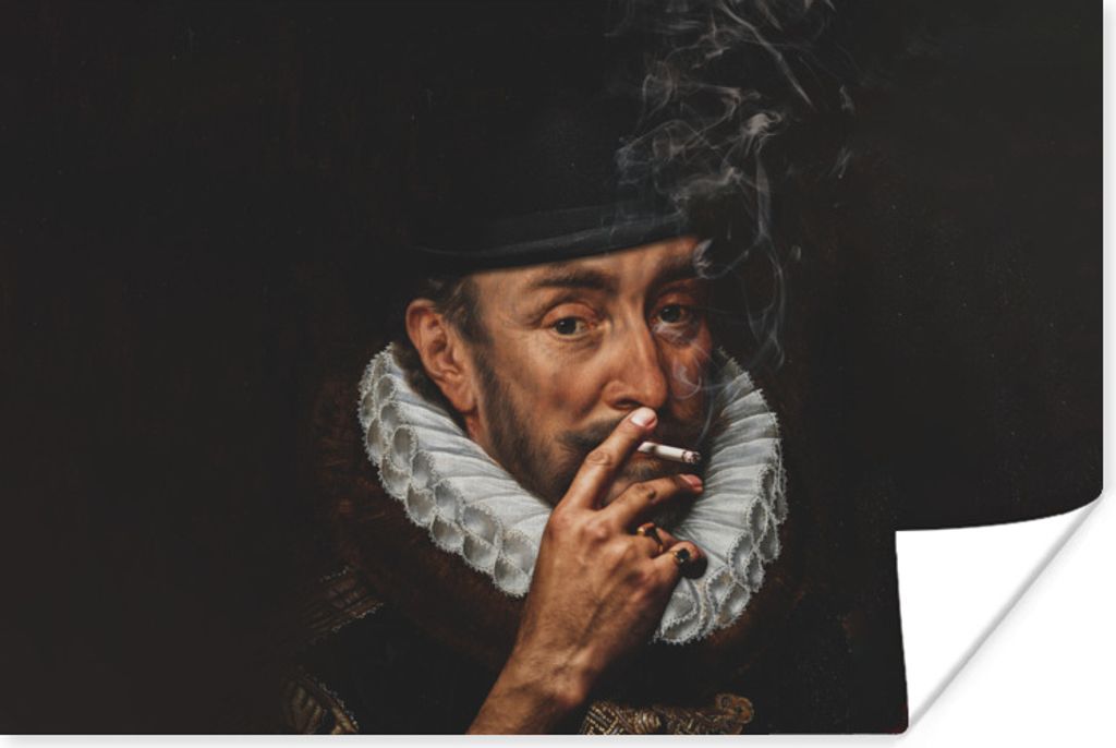 MuchoWow Poster Wilhelm von Oranien - Adriaen Thomasz - Zigaretten 90x60 cm - Schlafzimmer