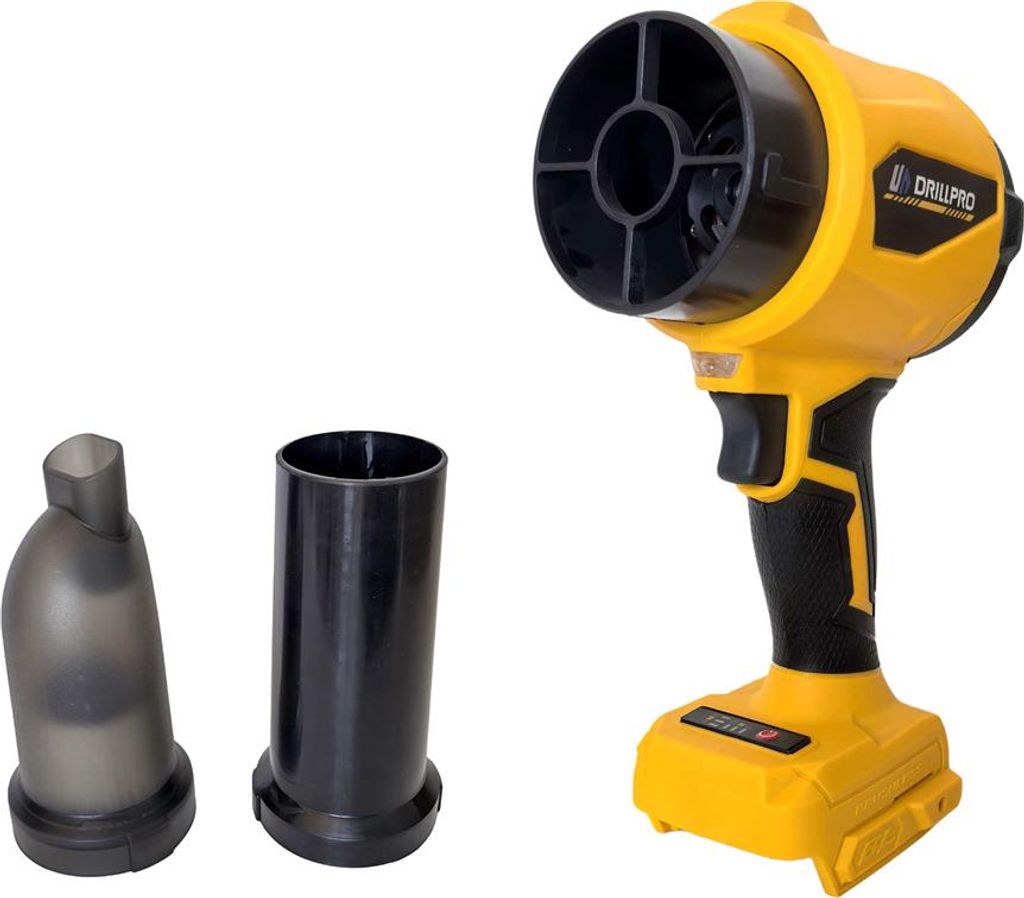 Drillpro 21V Akku-Laubbläser Bürstenlos 760W Motor 32000 U/min Leicht & Leistungsstark, Verstellbare Luftgeschwindigkeit - Ohne Akku