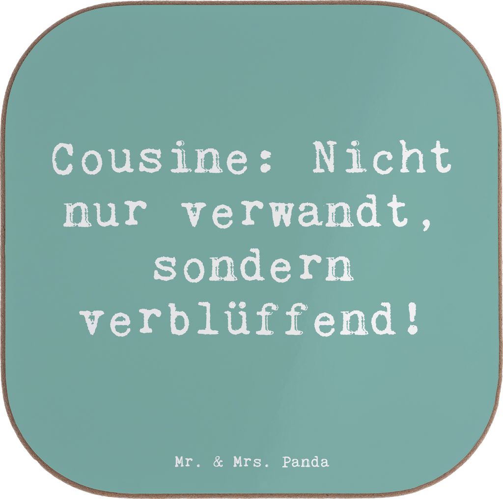 Mr. & Mrs. Panda Untersetzer Tasse Spruch Cousine Wunder - Produktbild 
