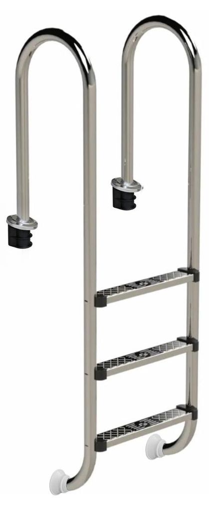 W'eau Poolleiter Muro Edelstahl 3 Stufen AISI 304 Silber