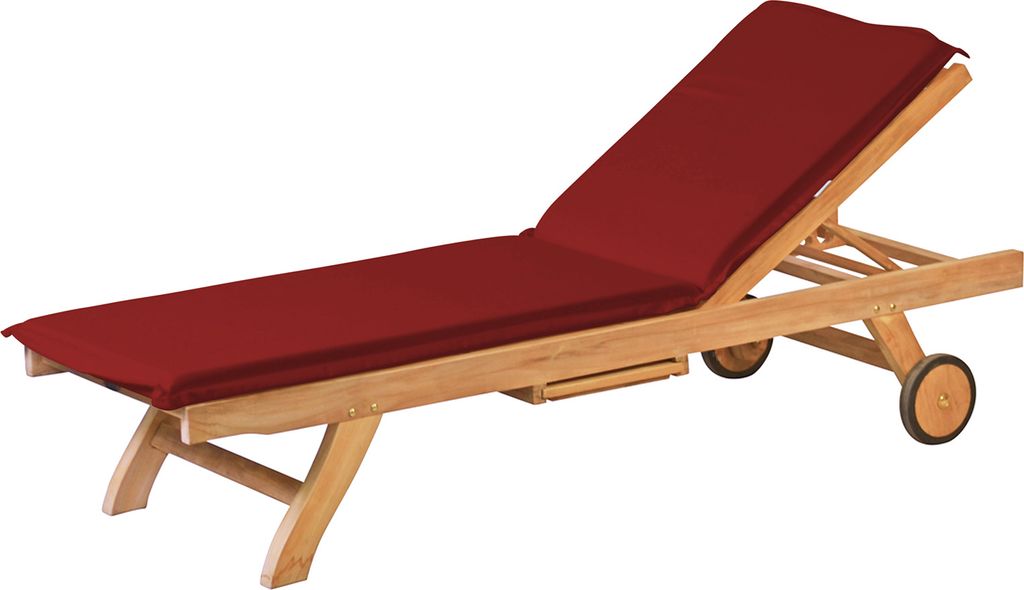 Liegenauflage Auflage Gartenliege rot, Polsterauflage Sonnenliege als waschbares und UV-beständiges Gartenpolster