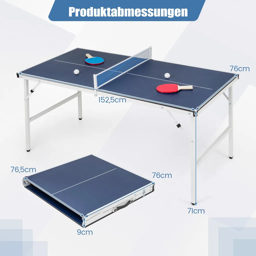 Table de ping-pong gain de place avec accessoires de jeu inclus - 4