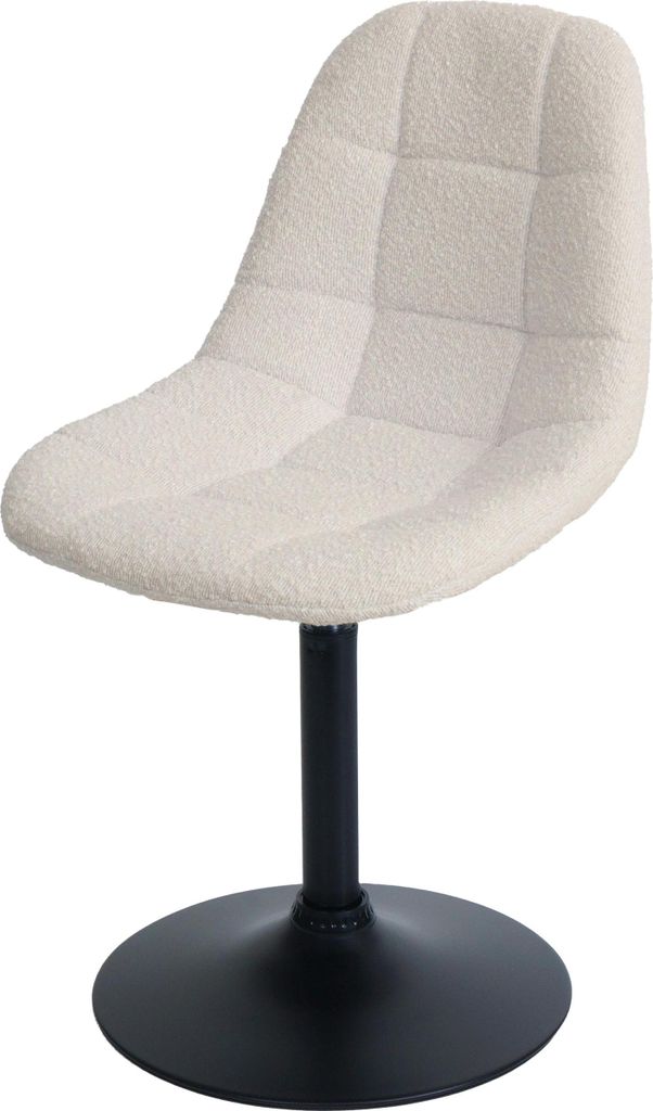 Esszimmerstuhl | HxBxT 83x47x43cm | Sitzhöhe 47cm | Stahl Stoff/Textil Bouclé | Beige | Küchenstuhl Stuhl Drehstuhl
