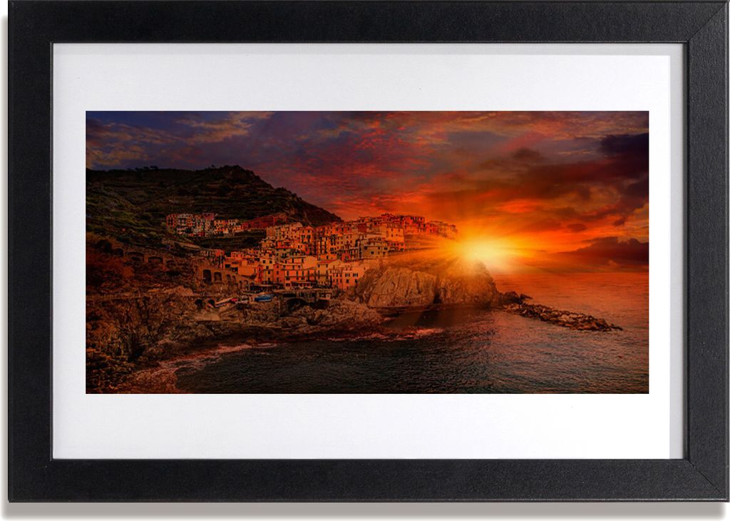 Bild 30x20 MDF-Rahmen Wandkunst Meer Stadtlandschaft