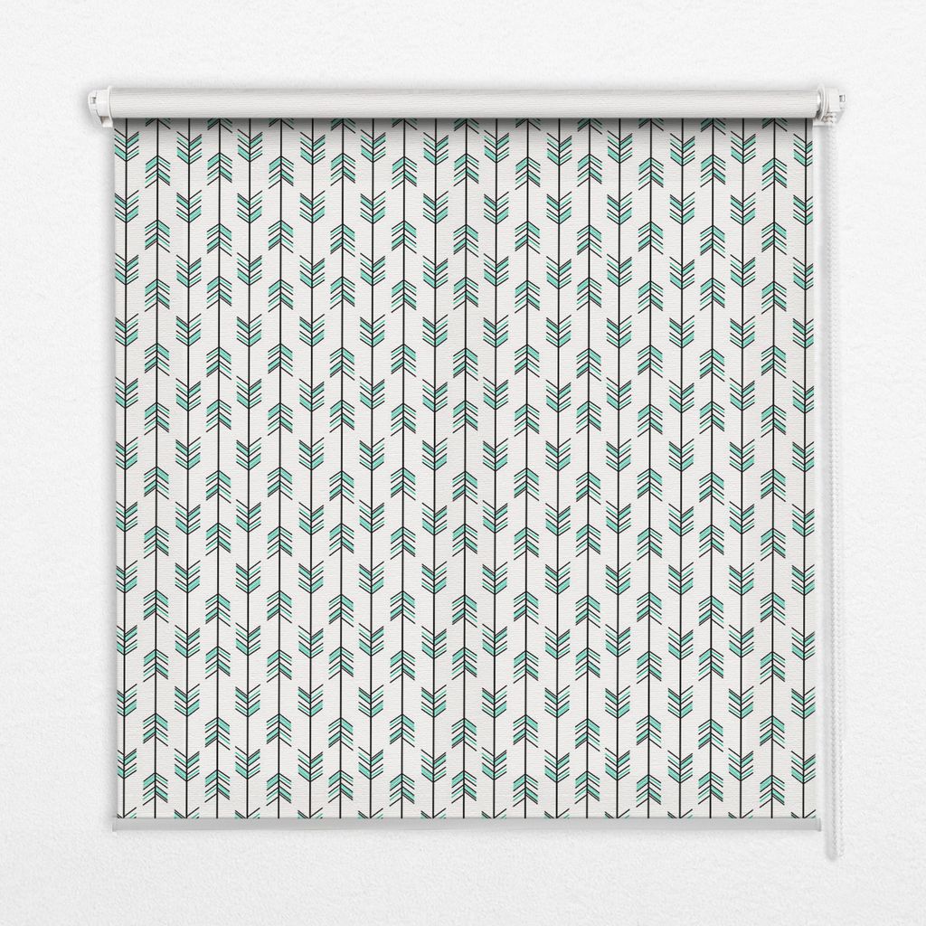 Seitenzug-Rollo Fensterrollo Jalousie - Thermo-Rollo Verdunkelungsrollo - 100x100 cm - Kleine farbige Tannen