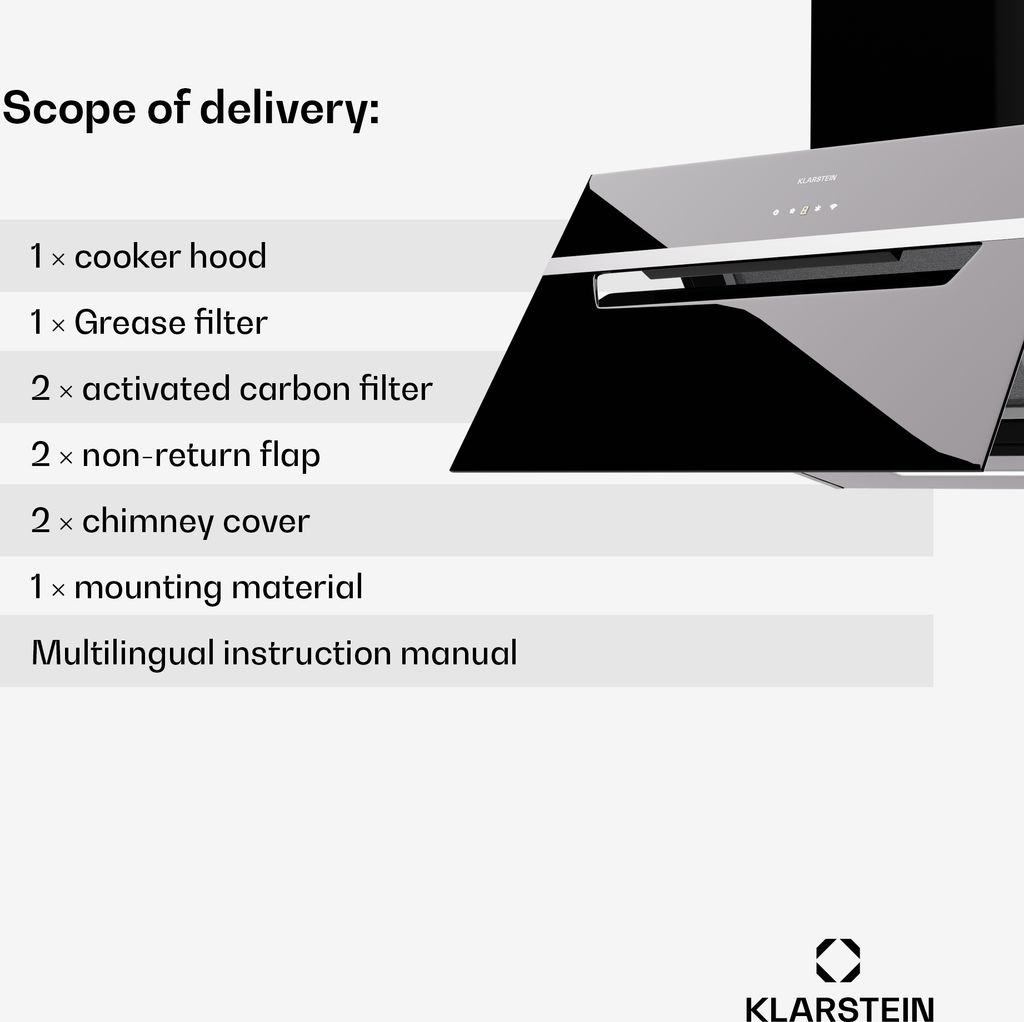 Klarstein digestor, 60 cm, recirkulácia, prietok 305 m³/h, Obrázok produktu 8