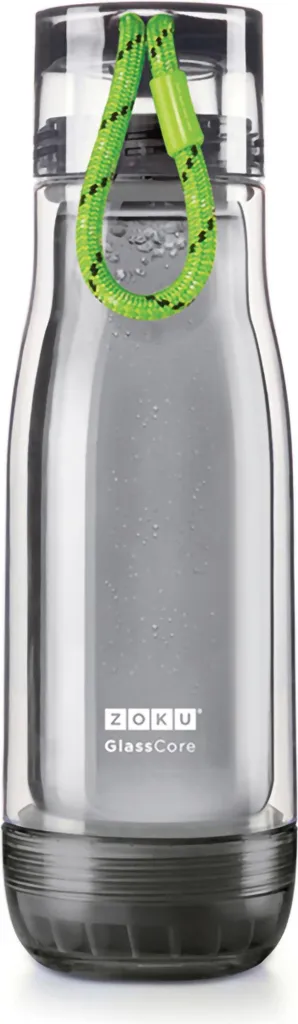 Zoku Glass Core 475ml Black: Borraccia Sportiva in Vetro Resistente