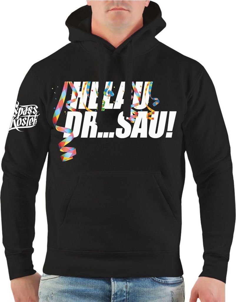 Herren Kapuzenpullover Fasching Karneval Was reimt sich auf Helau ?