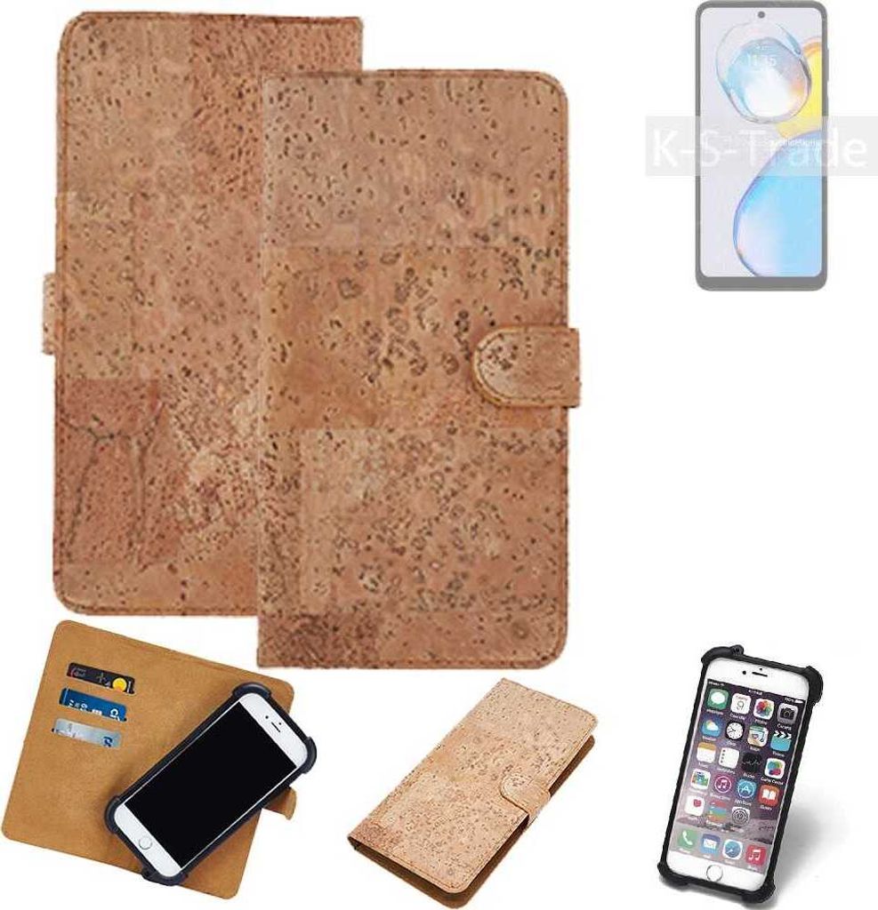 K-S-Trade Hülle kompatibel mit Motorola Moto E32 India Kork Handyhülle Cover Schutzhülle TPU Case Bumper in Hellbraun, (1x)