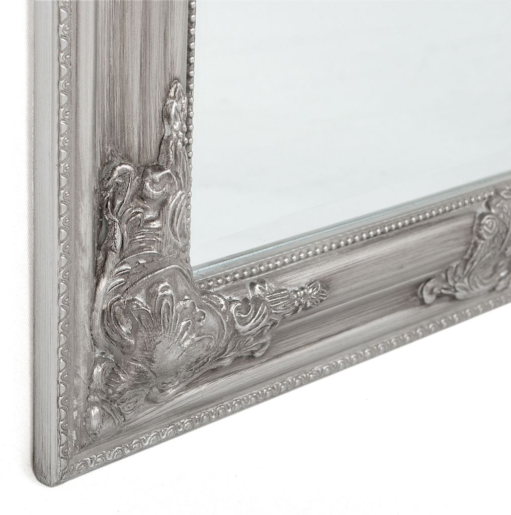 Eleganter Barock Spiegel BESSA 100x50cm silber-antik Produktbild 7