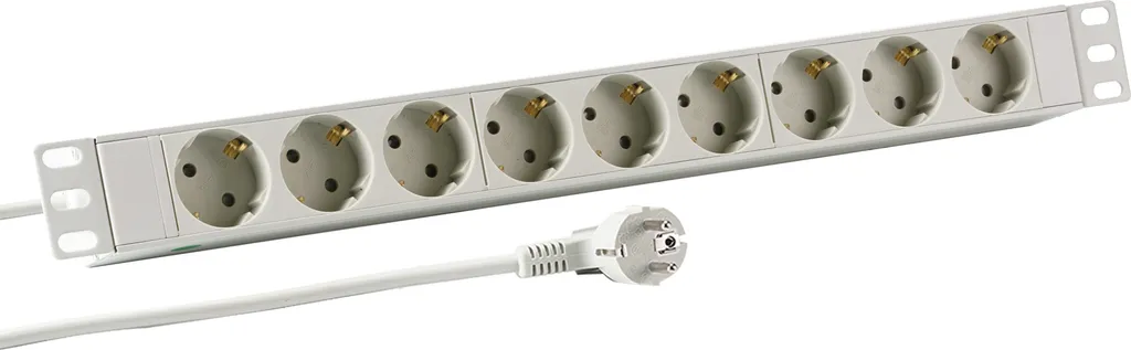 PDU 19 pouces 1U Alu 9 Prises sans Interrupteur pour Baie de Brassage