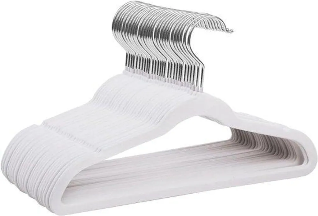 Cintres antidérapants blancs pour enfants 35 cm - Crochet pivotant x32