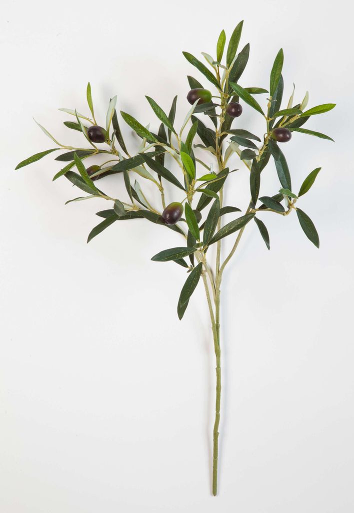 artplants.de Olivenzweig künstlich Konstantinos, Früchte, schwer brennbar, 50cm - Dekozweig