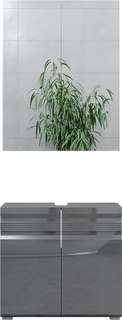 Gagner de la place : Meuble salle de bain Vicco Fredd Anthracite 2 pièces