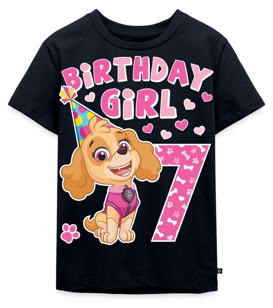 Spreadshirt Paw Patrol Geschenk 7 Jahre Alt 7. Geburtstag Skye Kinder Premium T-Shirt, 122/128 (6 Jahre), Navy