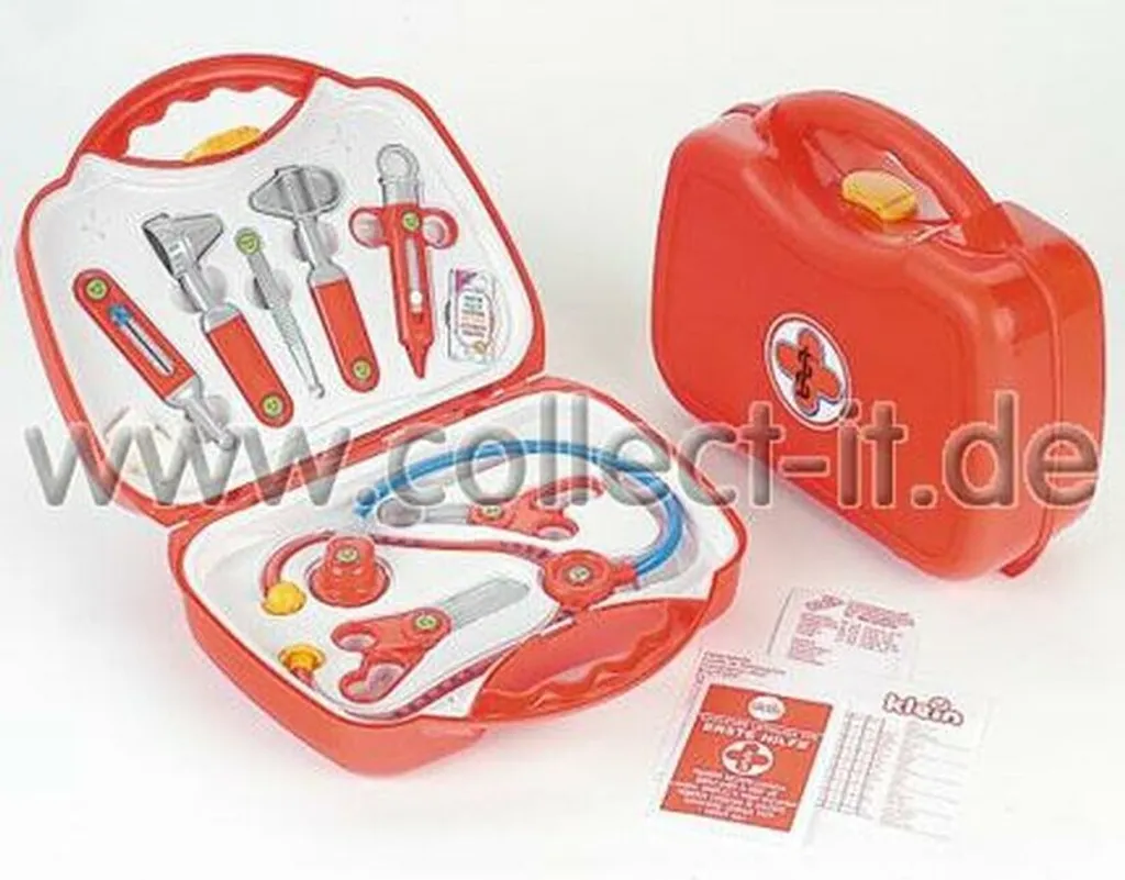 Mallette médicale enfant rouge et grise 12 pièces avec stéthoscope pro - 17