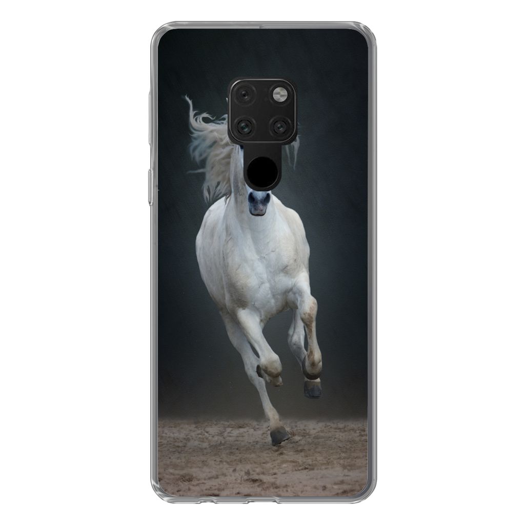 MuchoWow Handyhülle Schutzhülle Hülle für Huawei P40 Lite Pferd - Pilz - Sand Silikon Softcase Handy Hülle - Handy