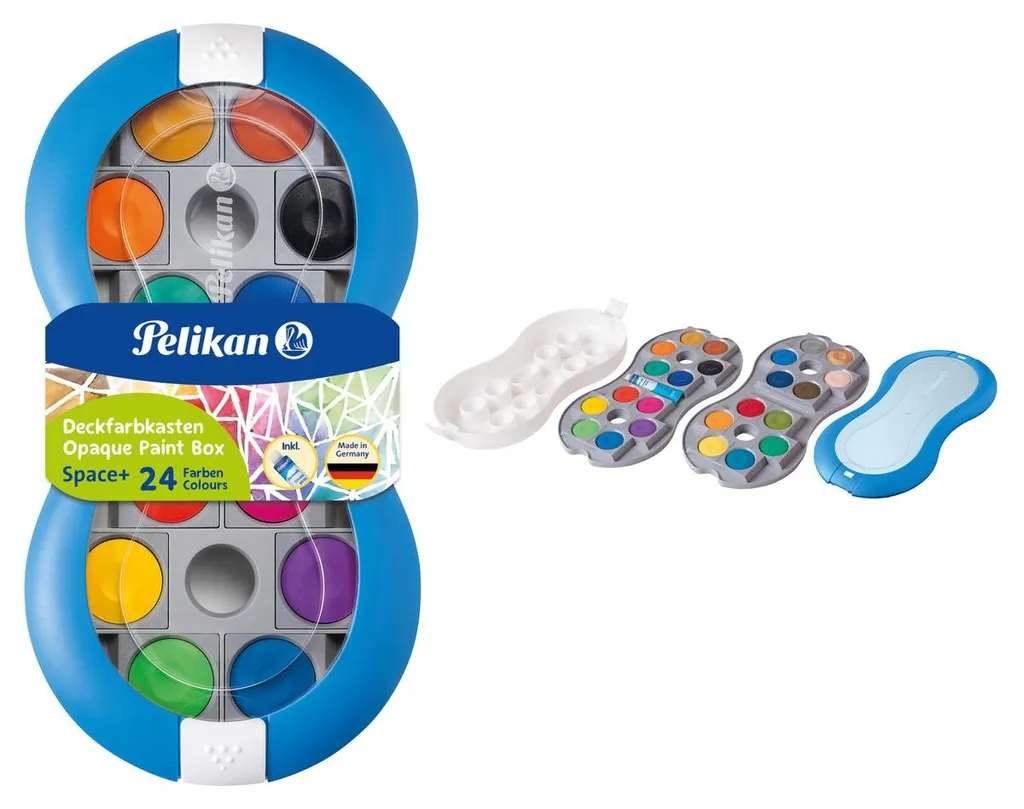 Pelikan Deckfarbkasten Space+ 735 SP/24 Bleu : Boîte de 24 Peintures
