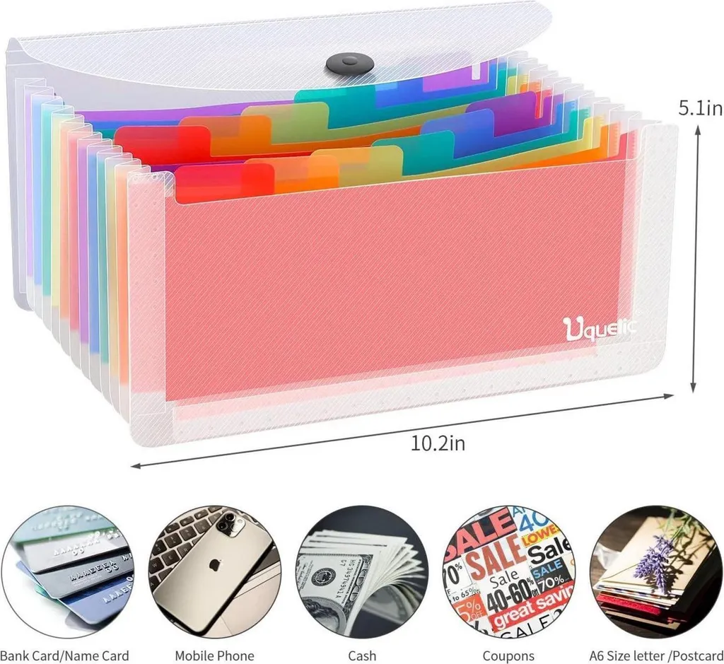 Trieur document A4 transparent 13 positions en plastique - 2 pièces - 2