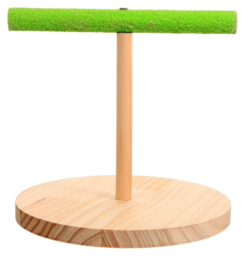 Kleiner Vogelspielplatz für Papageien mit robuster Basis für sicheres Training von Wellensittichen und Nymphensittichen in zufälliger Farbe