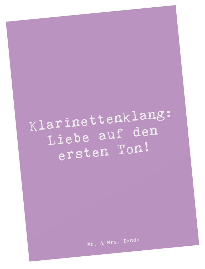 Mr. & Mrs. Panda Postkarte Spruch Klarinette Liebe - Lavendeltraum - Geschenk, Instrument, Musiker, Postkarten, Ensemble, Musik, Grußkarte, Musikg...