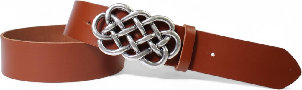 FRONHOFER Damen Ledergürtel 4 cm echt Leder mit keltischer Gürtelschnalle altsilber