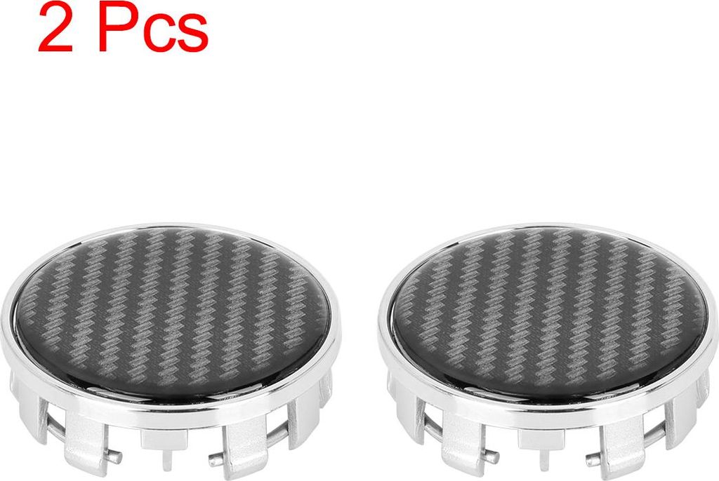 2 Stk. 54mm 12 Laschen Auto Radnabenkappen Silberfarben mit Epoxy Aufkleber
