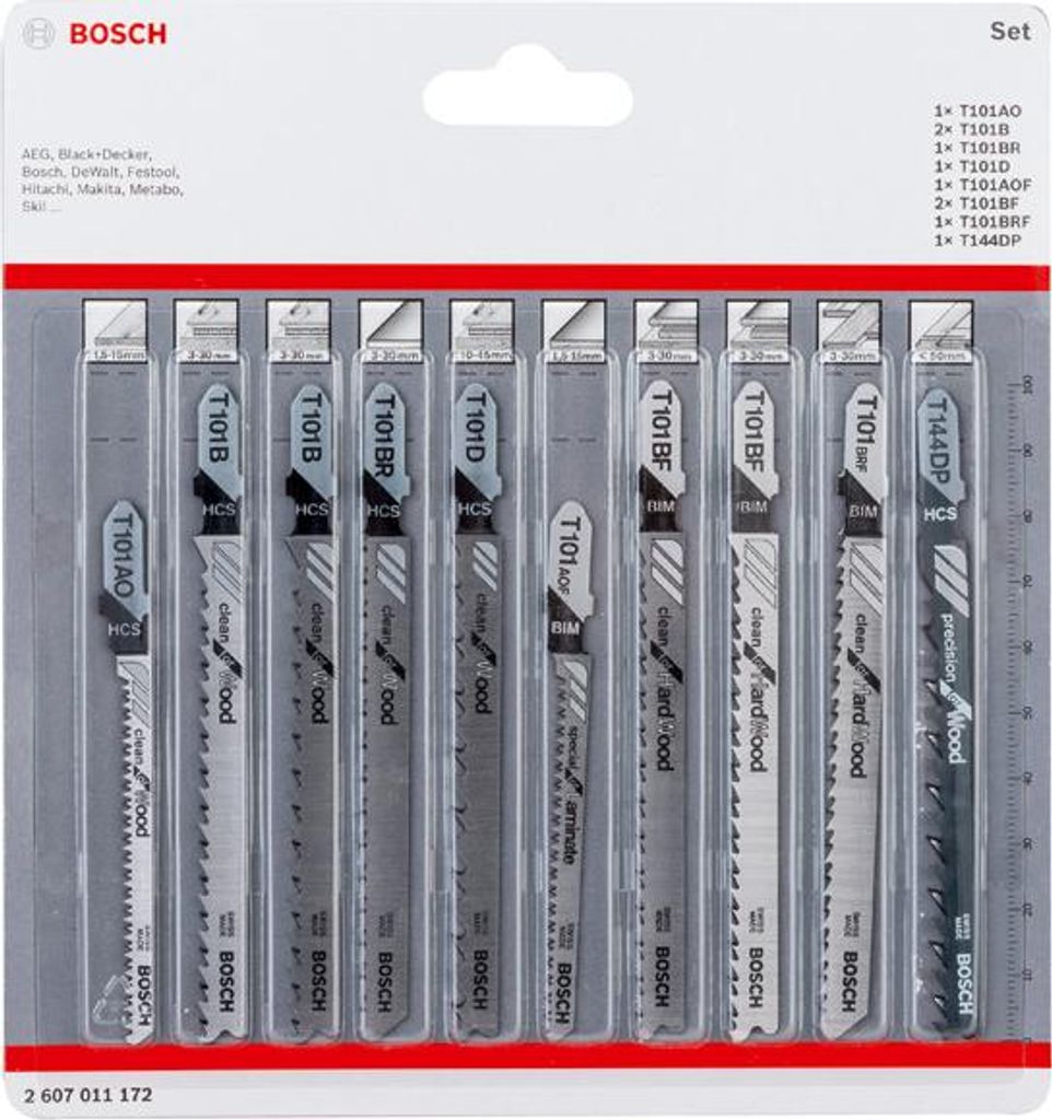 10-tlg. Stichsägeblatt-Set Clean Cutting, T-Schaft Produktbild 