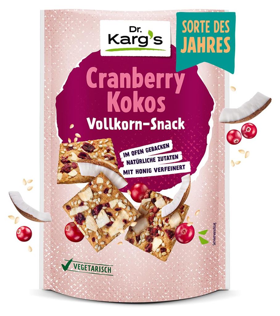Dr. Kargs Cranberry Kokos Vollkorn Snack süß nussig Produktbild 