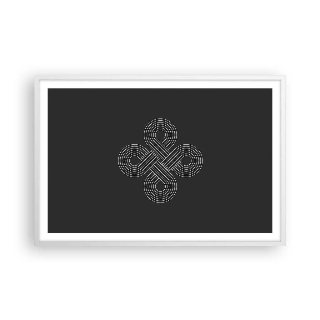 Gerahmtes Poster - Weißer Rahmen - Symbol Schleife Unendlichkeit - 91,5x61 cm - Wand Bild - Wanddeko - Wandbilder - Kunstposter - Wandposter - Bil...